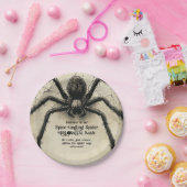 Individuell anpassbare Spine-Kribbelspinne HALLOWE Pappteller (Party)