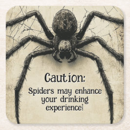 Individuell anpassbare Spine-Kribbelspinne HALLOWE Rechteckiger Pappuntersetzer