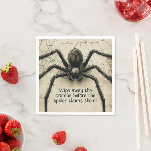 Individuell anpassbare Spine-Kribbelspinne HALLOWE Serviette (Beispiel)