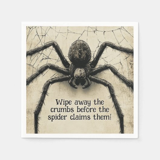 Individuell anpassbare Spine-Kribbelspinne HALLOWE Serviette (Vorderseite)