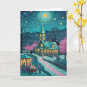 Individuell anpassbare Starry Night Einmaliges Wei Karte (Gelbe Blume)