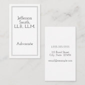 Individuell anpassbare und einfache Advocate Busin Visitenkarte (Vorne/Hinten)