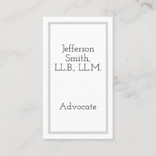 Individuell anpassbare und einfache Advocate Busin Visitenkarte