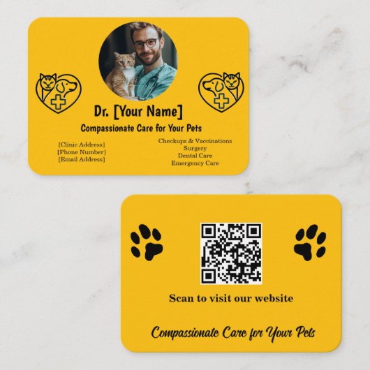 Individuell anpassbare Veterinärbetriebskarte mit  Visitenkarte (Vorne/Hinten)
