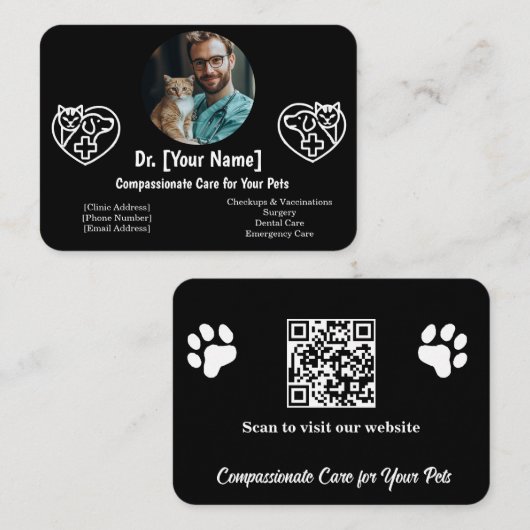 Individuell anpassbare Veterinärbetriebskarte mit  Visitenkarte (Vorne/Hinten)
