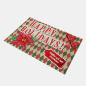 Individuell anpassbare Vintage antike Happy Holida Fußmatte (Schrägansicht)