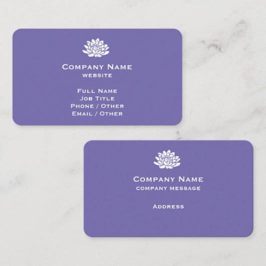 Individuell anpassbare Violet-Visitenkarte Visitenkarte (Vorne/Hinten)