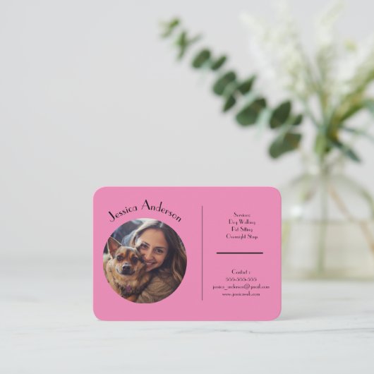 Individuell anpassbare Visitenkarte für Heimtiere (Stehend Vorderseite)