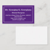 Individuell anpassbare Visitenkarte für Zahnchirur (Vorne/Hinten)