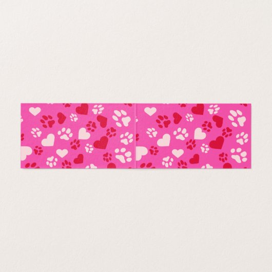 Individuell anpassbare Visitenkarte Pink Paw Print (Innenseite Aufgefaltet)