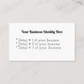 Individuell anpassbare Visitenkarte - Vorlage - Vo (Rückseite)