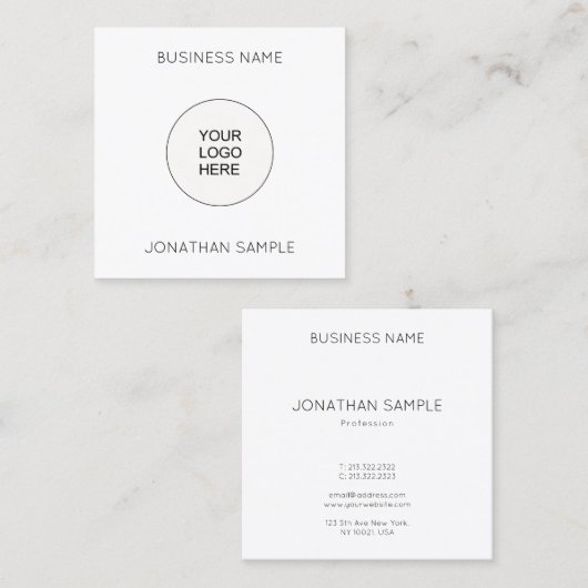 Individuell anpassbare Vorlage Hochladen des Firme Quadratische Visitenkarte (Vorne/Hinten)