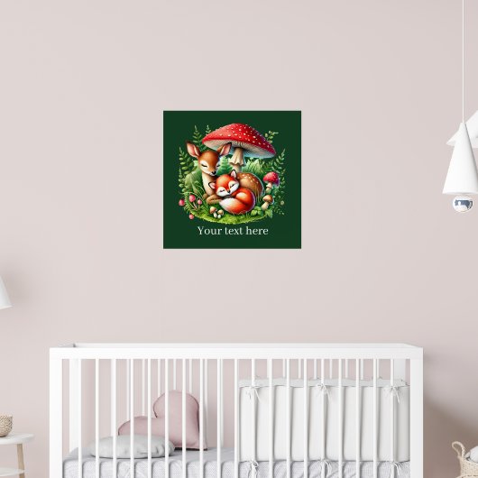 Individuell anpassbare Waldtiere Poster (Kinderzimmer 2)
