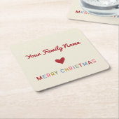 Individuell anpassbare Weihnachts-Mod Typografie H Rechteckiger Pappuntersetzer (angewinkelt)