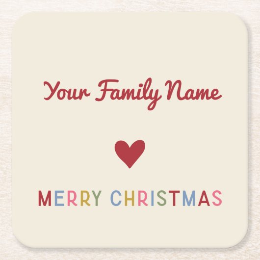 Individuell anpassbare Weihnachts-Mod Typografie H Rechteckiger Pappuntersetzer (Vorderseite)