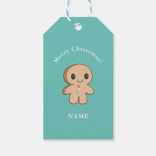 Individuell anpassbare Weihnachtsbäckermarke Geschenkanhänger (Vorderseite)