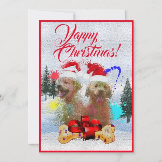 Individuell anpassbare Weihnachtskarte Labrador Ya Ankündigung (Vorderseite)