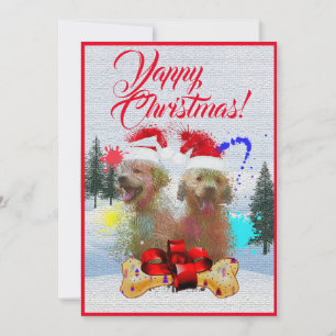 Individuell anpassbare Weihnachtskarte Labrador Ya Ankündigung