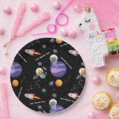 Individuell anpassbare Weltraumtiere Geburtstagspa Pappteller (Party)
