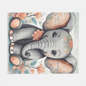 Individuell anpassbare Whimsical Baby Elephant Fle Fleecedecke (Vorderseite (Horizontal))