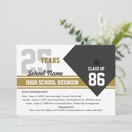 Individuell anpassbare Wiedersehen in der High Sch Einladung (Stehend Vorderseite)