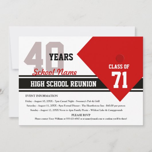 Individuell anpassbare Wiedersehen in der High Sch Einladung (Vorderseite)