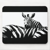 Individuell anpassbare Zebras-Vorlage für Schwarz- Mousepad (Vorne)