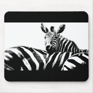 Individuell anpassbare Zebras-Vorlage für Schwarz- Mousepad
