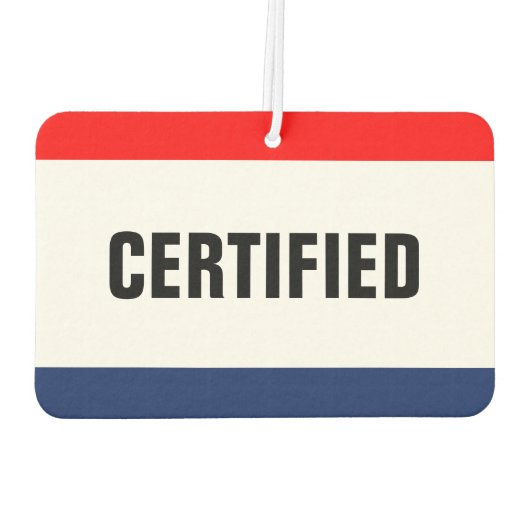 Individuell anpassbare, zertifizierte Werbeaktion  Autolufterfrischer (Rückseite)