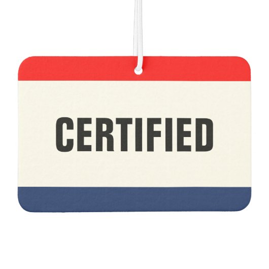 Individuell anpassbare, zertifizierte Werbeaktion  Autolufterfrischer (Vorderseite)