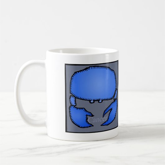 Individuell anpassbare Zodiakarzinom-Tasse Kaffeetasse (Links)
