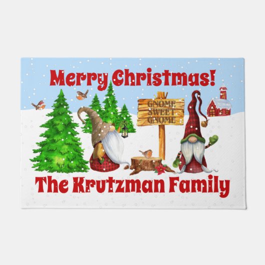 Individuell anpassbare Zuhause Sweet Zuhause Gnome Fußmatte (Vorderseite)