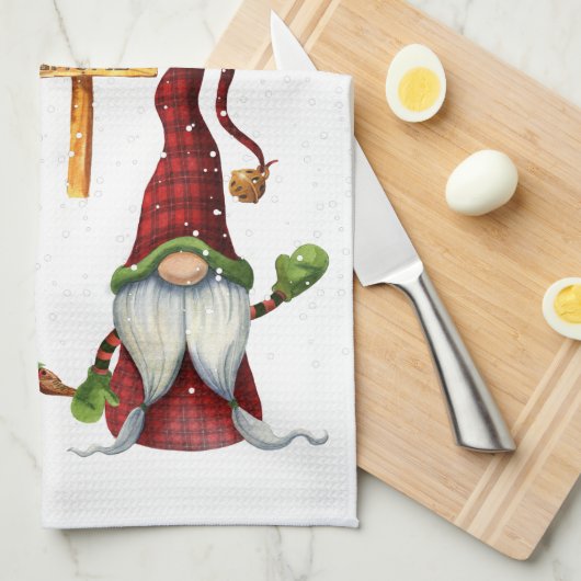 Individuell anpassbare Zuhause Sweet Zuhause Gnome Geschirrtuch (Viertel Falte)