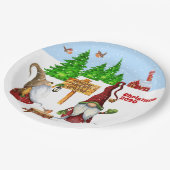 Individuell anpassbare Zuhause Sweet Zuhause Gnome Pappteller (Schrägansicht)