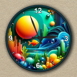 Individuell anpassbarer Abstrakter lebendiger Ozea Runde Wanduhr