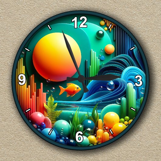 Individuell anpassbarer Abstrakter lebendiger Ozea Runde Wanduhr