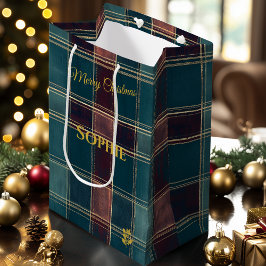 Individuell anpassbarer Aquamariner und Burgund Ka Mittlere Geschenktüte