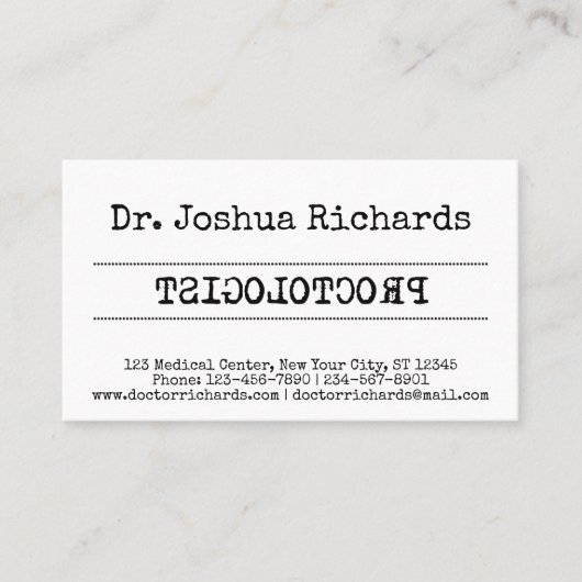Individuell anpassbarer Arzt Visitenkarte (Vorderseite)