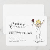 Individuell anpassbarer Avatar Bridal Brunch | Cur Einladung (Vorne/Hinten)