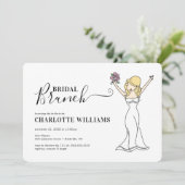 Individuell anpassbarer Avatar Bridal Brunch | Lan Einladung (Stehend Vorderseite)