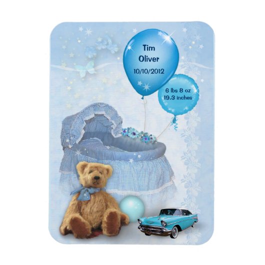 Individuell anpassbarer Baby Boy Magnet (Vertikal)