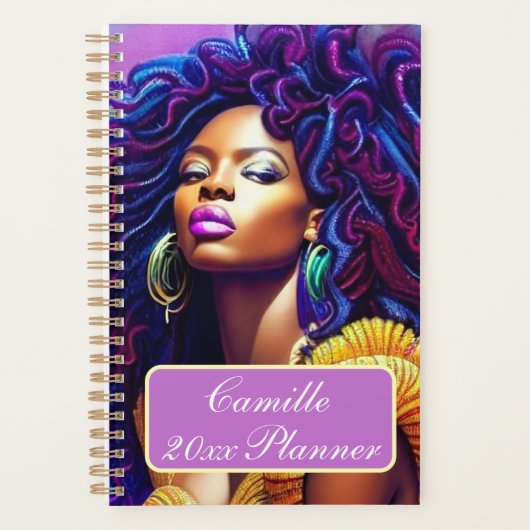Individuell anpassbarer Black Girl Planner Planer (Vorderseite)