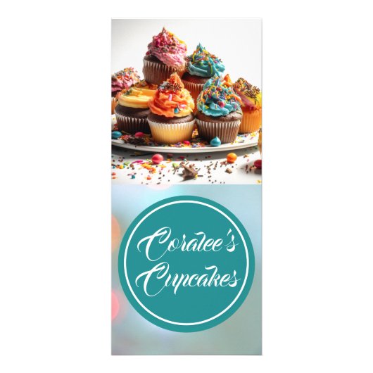 Individuell anpassbarer Classic Rack Card Cupcake  Werbekarte (Vorne)