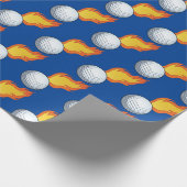Individuell anpassbarer Flaming Golf Ball Geschenkpapier (Ecke)