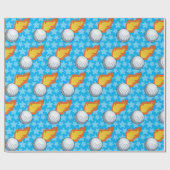 Individuell anpassbarer Flaming Golf Ball Geschenkpapier (Flach)