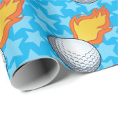 Individuell anpassbarer Flaming Golf Ball Geschenkpapier (Rolleneckpunkt)