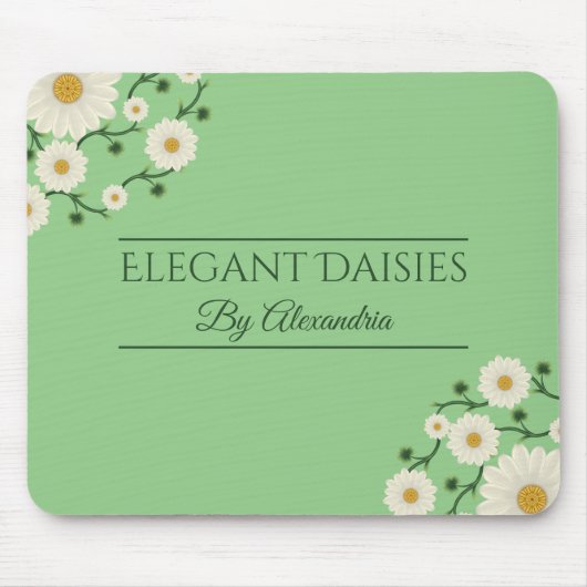 Individuell anpassbarer floral daisy Event Planner Mousepad (Vorne)