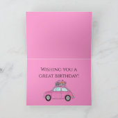 Individuell anpassbarer Geburtstag Retro Fiat 500 Karte (Innenseite)