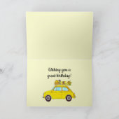 Individuell anpassbarer Geburtstag Retro Fiat 500 Karte (Innenseite)