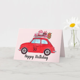 Individuell anpassbarer Geburtstag Retro Fiat 500 Karte